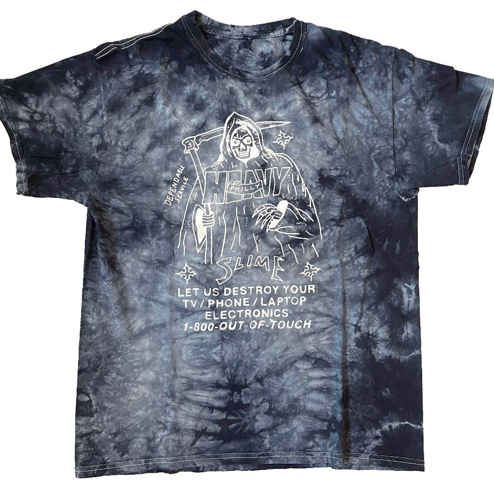 Philly Slime, Heavy, Destroy Your TV Phone Laptop Black Tie Dyed T Shirt Size L